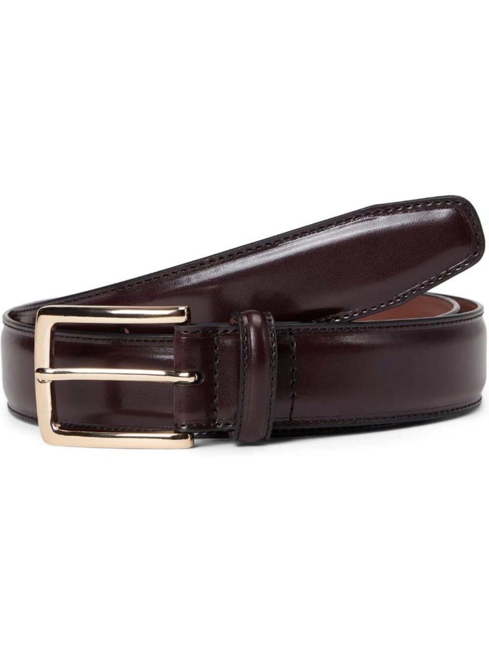 Burnished Leather Belt with Brass Buckle - Stylish & Durable Accessory